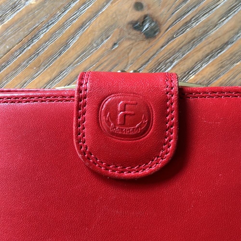 Red leather Wallet - Picture 2 of 6